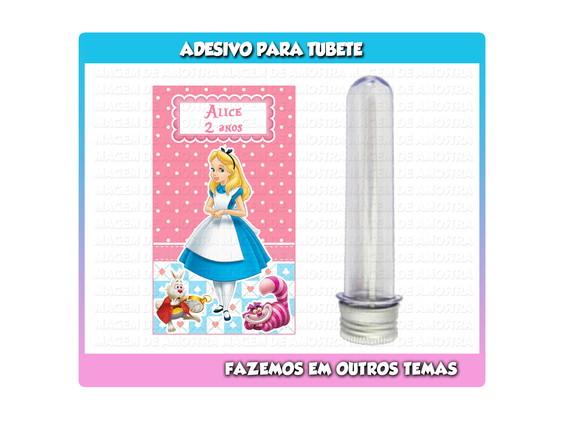 Adesivo para Tubete Alice no Pais das Maravilhas