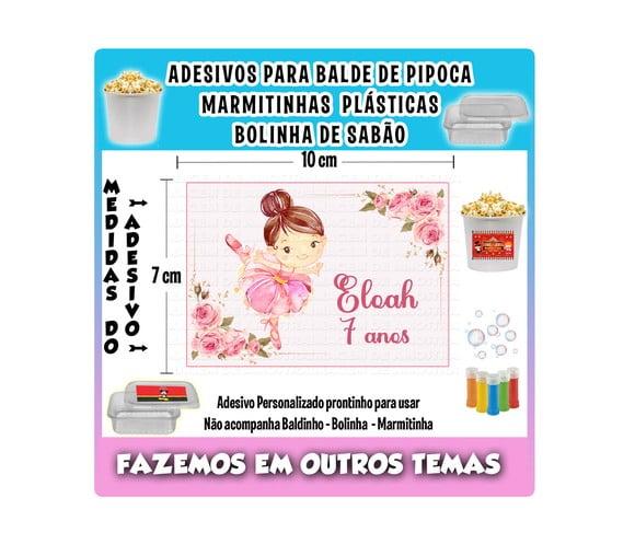 Adesivo Bailarina Balde Pipoca Bolinha Sabão Marmitinhas