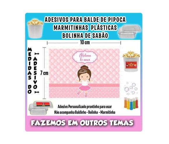 Adesivo Bailarina Balde Pipoca Bolinha Sabão Marmitinhas