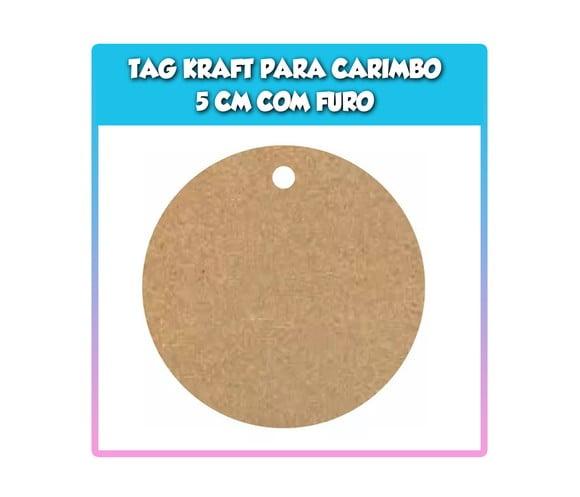 Tag Redondo para Carimbo 5 cm com Furo