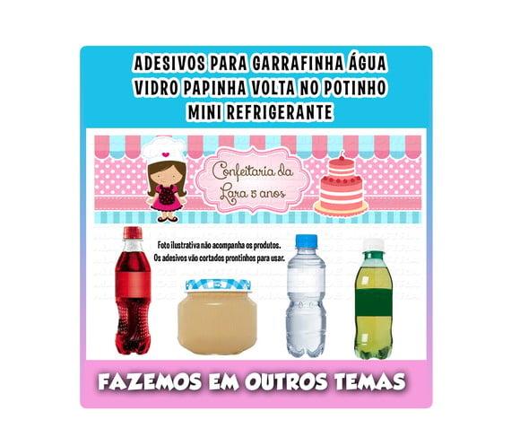 Adesivos Água, Refrigerante, Papinha, Menina Confeitaria