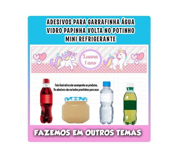 Adesivos Água, Refrigerante, Papinha, Caçulinha Unicórnio