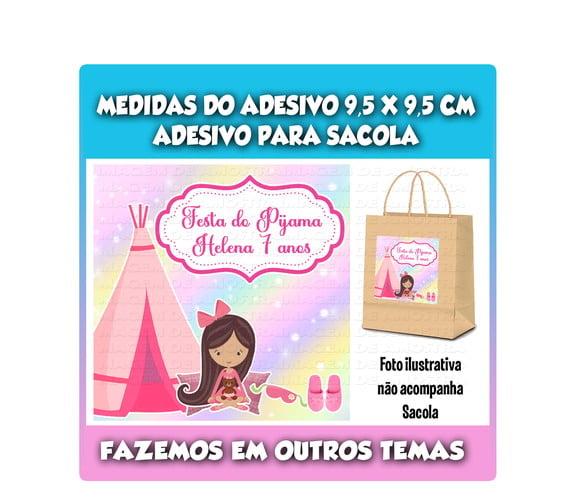 Adesivo para Sacolinha Surpresa Kraft Festa Pijama
