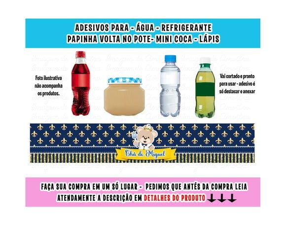 Adesivos Água, Refrigerante, Papinha, Ursinho Príncipe