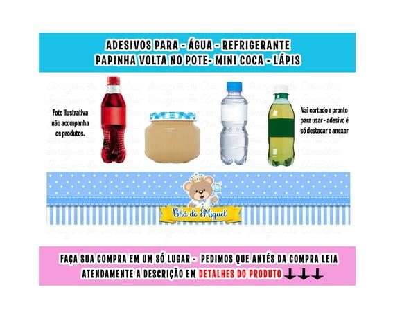 Adesivos Água, Refrigerante, Papinha, Ursinho Príncipe