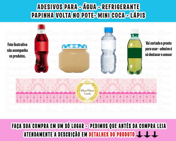 Adesivos Água, Refrigerante, Papinha, Princesa Realeza Coroa