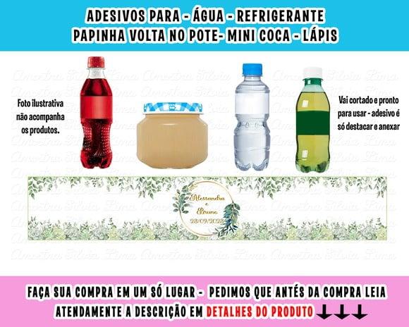 Adesivos para Água, Refrigerante, Papinha, Casamento Floral