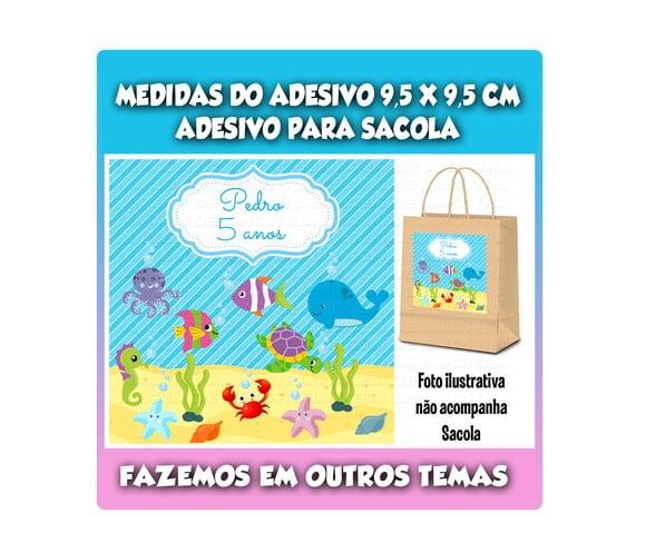 Adesivo para Sacolinha Surpresa Fundo do Mar