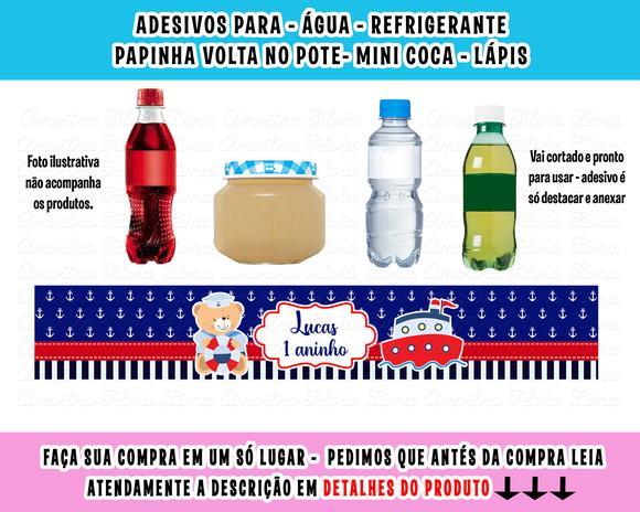 Adesivos Água, Refrigerante, Papinha, Caçulinha Marinheiro