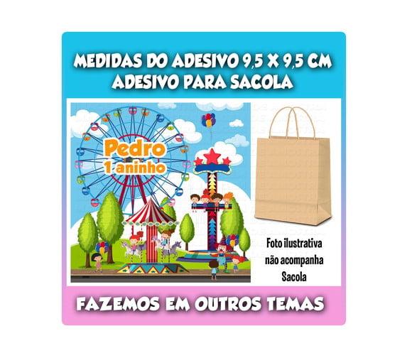 Adesivo para Sacolinha Surpresa Parque de Diversões