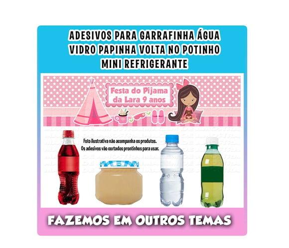 Adesivos Água, Refrigerante, Papinha, Caçulinha Festa Pijama