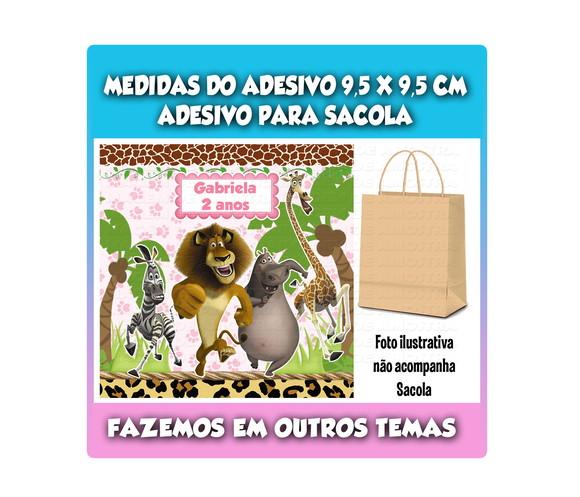 Adesivo para Sacolinha Surpresa Madagascar