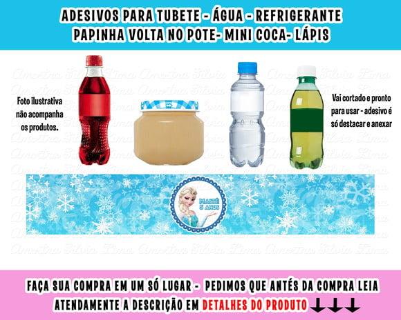 Adesivos para Água Refrigerante Papinha Frozen