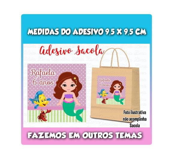 Adesivo para Sacolinha Surpresa a Pequena Sereia Ariel