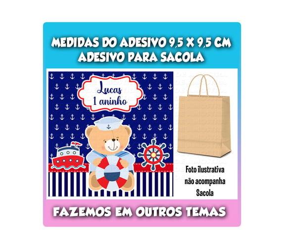 Adesivo para Sacolinha Surpresa Kraft Marinheiro