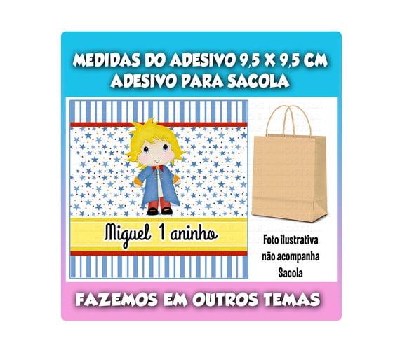 Adesivo para Sacolinha Surpresa Kraft Pequeno Príncipe