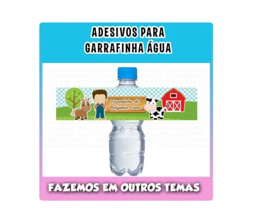 Rótulo Adesivo para Água Fazendinha