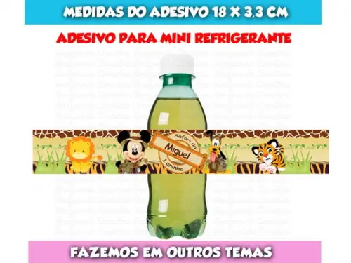 Rótulos Adesivos Água, Refrigerante, Papinha Mickey Safari