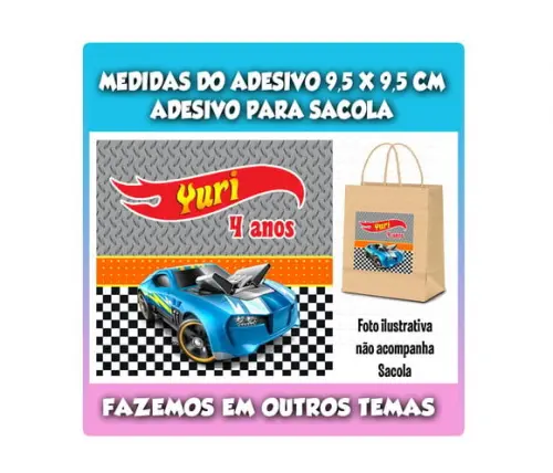 Adesivo para Sacolinha Surpresa Hot Wheels