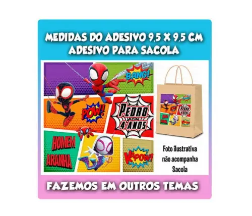 Adesivo Sacolinha Surpresa Homem Aranha Amigos Espetaculares