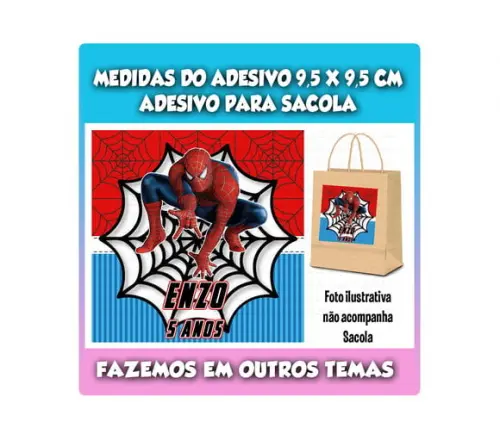 Adesivo para Sacolinha Surpresa Homem Aranha