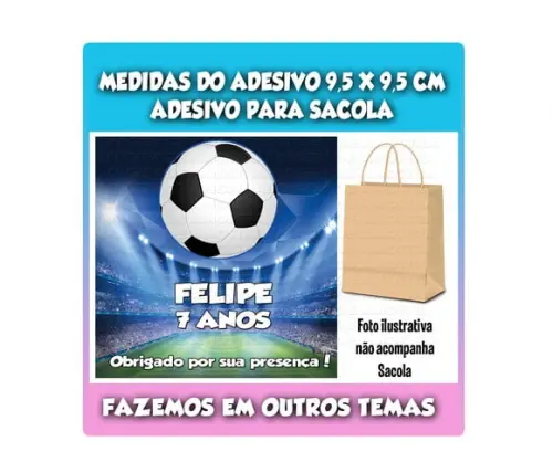 Adesivo para Sacolinha Surpresa Futebol