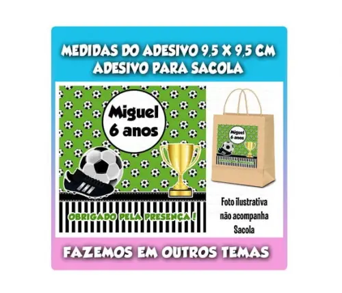 Adesivo para Sacolinha Surpresa Futebol