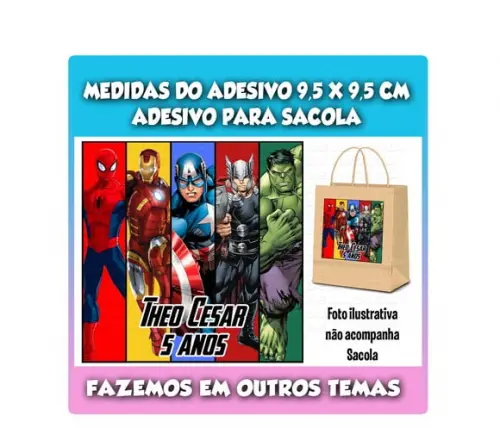 Adesivo para Sacolinha Surpresa Vingadores