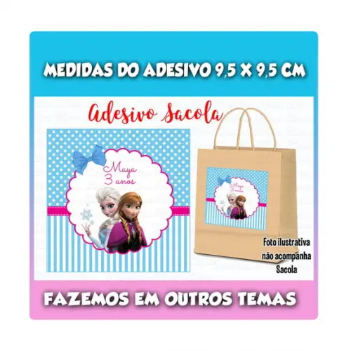 Adesivo para Sacola Sacolinha Surpresa Kraft Frozen
