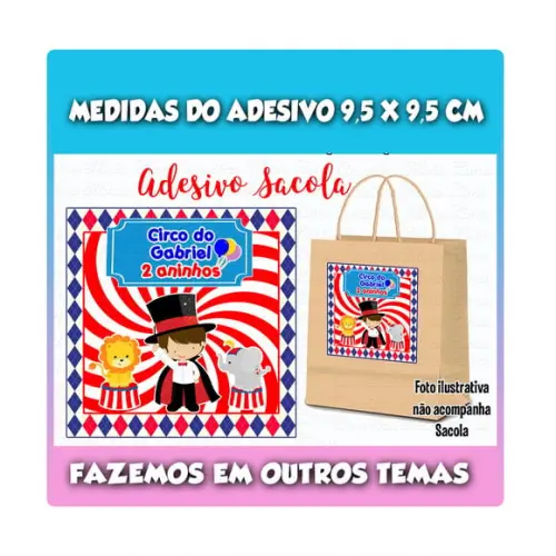 Adesivo para Sacolinha Surpresa Circo