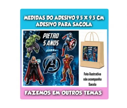 Adesivo para Sacolinha Surpresa Vingadores