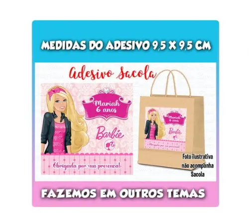 Adesivo para Sacolinha Surpresa Barbie