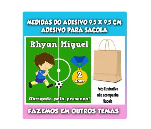 Adesivo para Sacolinha Surpresa Futebol