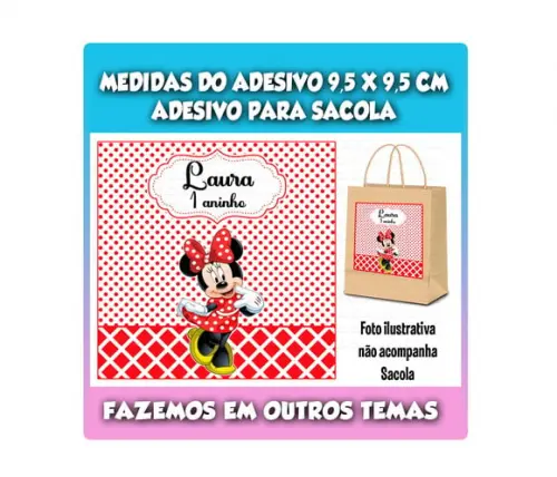 Adesivo para Sacolinha Surpresa Minnie
