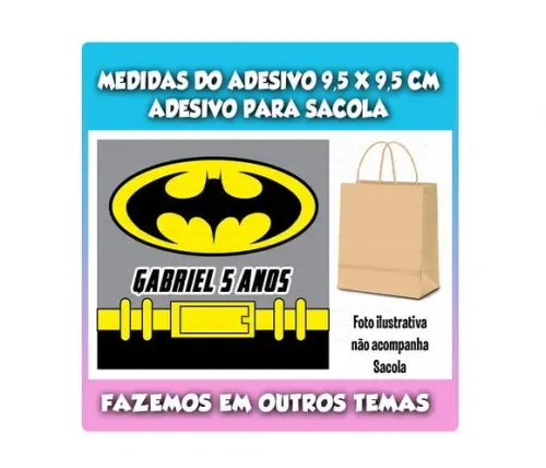 Adesivo para Sacolinha Surpresa Kraft Batman