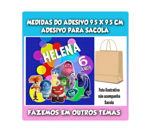 Adesivo para Sacola Sacolinha Surpresa Kraft Divertidamente