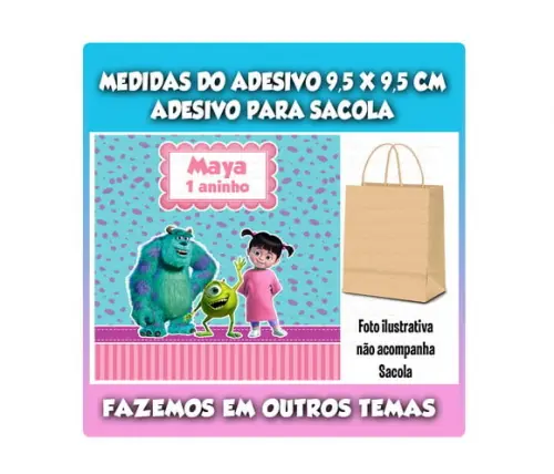 Adesivo para Sacolinha Surpresa Monstro Sa