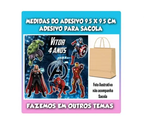 Adesivo para Sacolinha Surpresa Vingadores