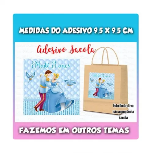 Adesivo para Sacolinha Surpresa Cinderela