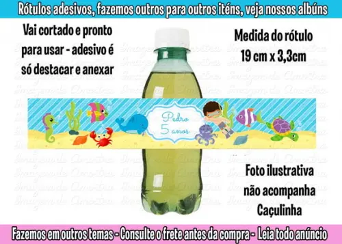 Adesivo Refrigerante Caçulinha Fundo do Mar