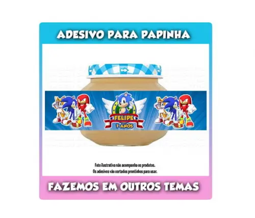 Adesivo para Potinho de Papinha Sonic