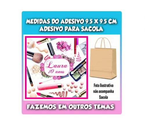 Adesivo para Sacolinha Surpresa Maquiagem