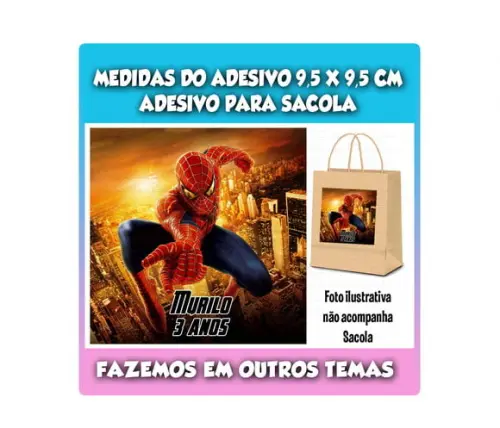 Adesivo para Sacolinha Surpresa Homem Aranha