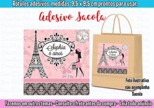Adesivo para Sacolinha Surpresa Paris