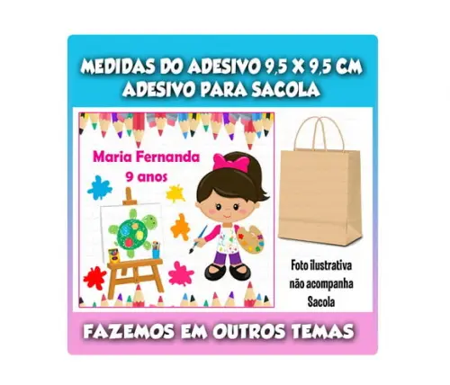 Adesivo para Sacolinha Surpresa Pintando o 7