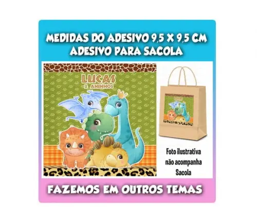 Desivo para Sacolinha Surpresa Dino Baby Menino