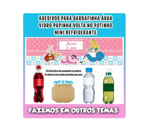 Adesivos Água Refrigerante Papinha Alice Pais Maravilhas