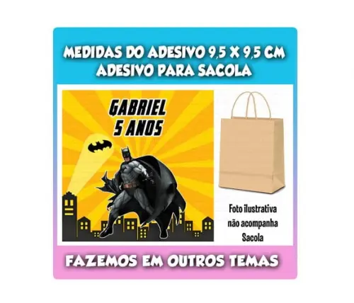 Adesivo para Sacolinha Surpresa Batman