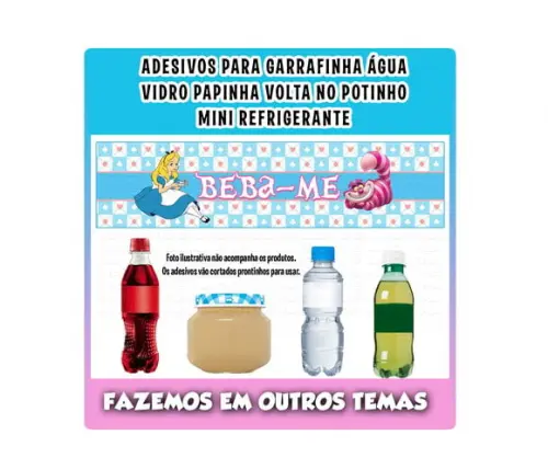 Adesivos Água Refrigerante Papinha Alice Pais Maravilhas