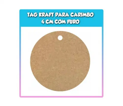Tag Redondo para Carimbo 4 cm com Furo